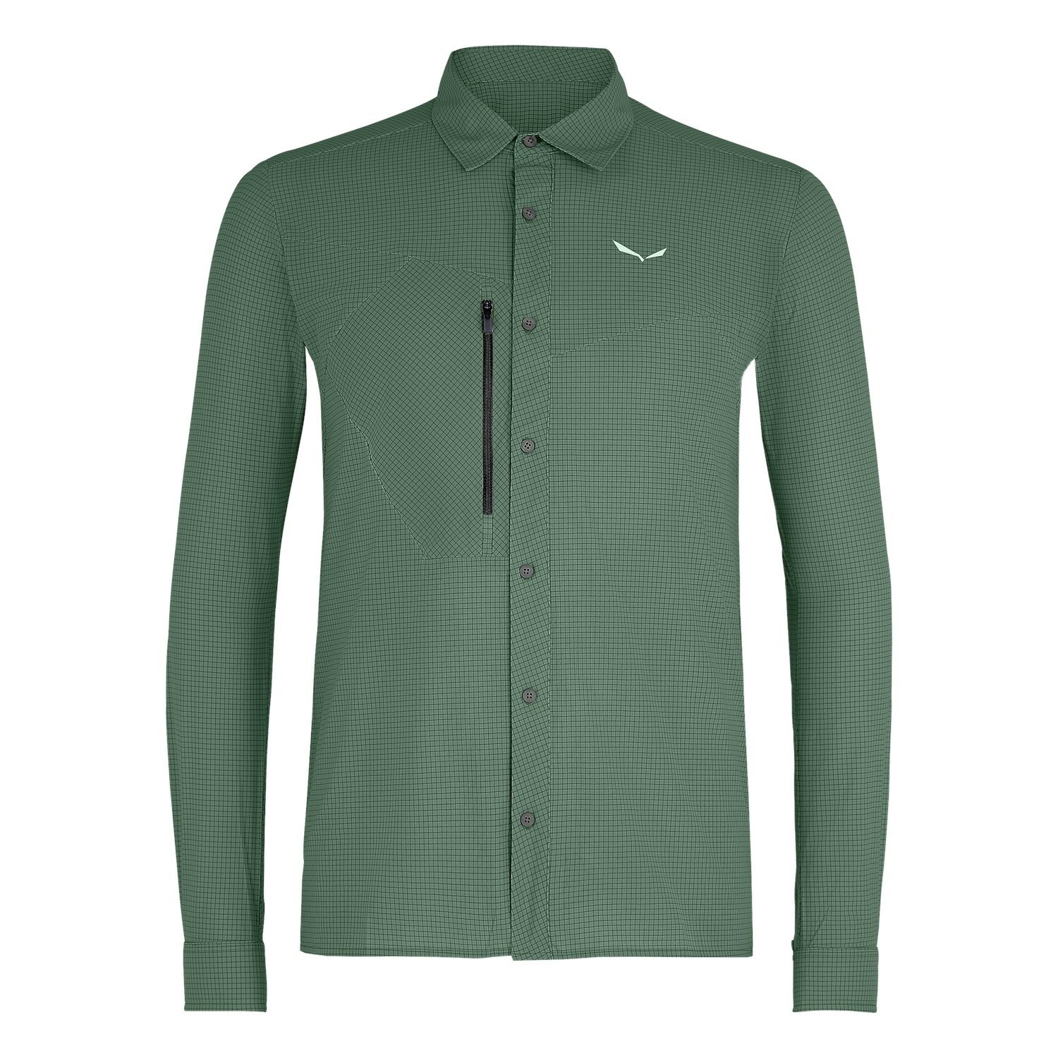 Camisa Manga Larga Salewa Puez Minicheck 2 Dry Hombre Verde | JD3270841