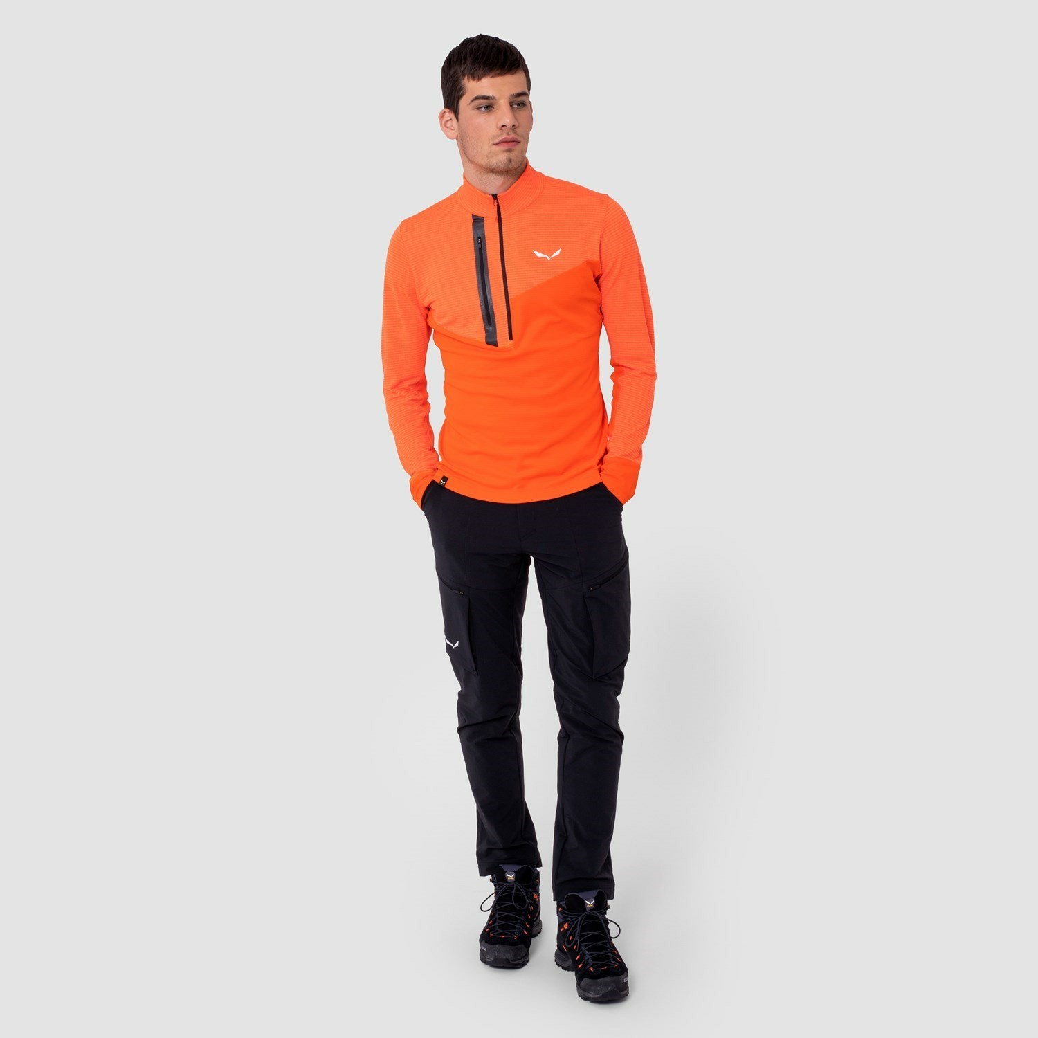 Camisa Manga Larga Salewa Vajolet Polarlite Responsive Half Zip Fleece Hombre Naranjas | WX0629435