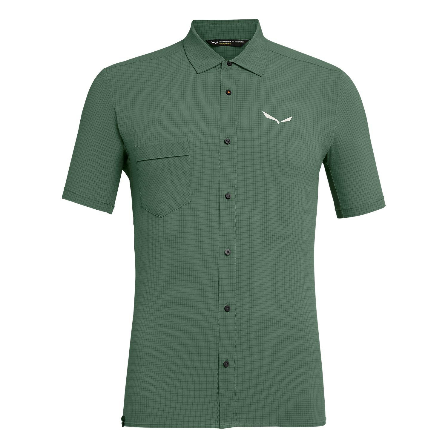 Camisas Manga Corta Salewa Puez Minicheck 2 Dry Hombre Verde | NS4809371