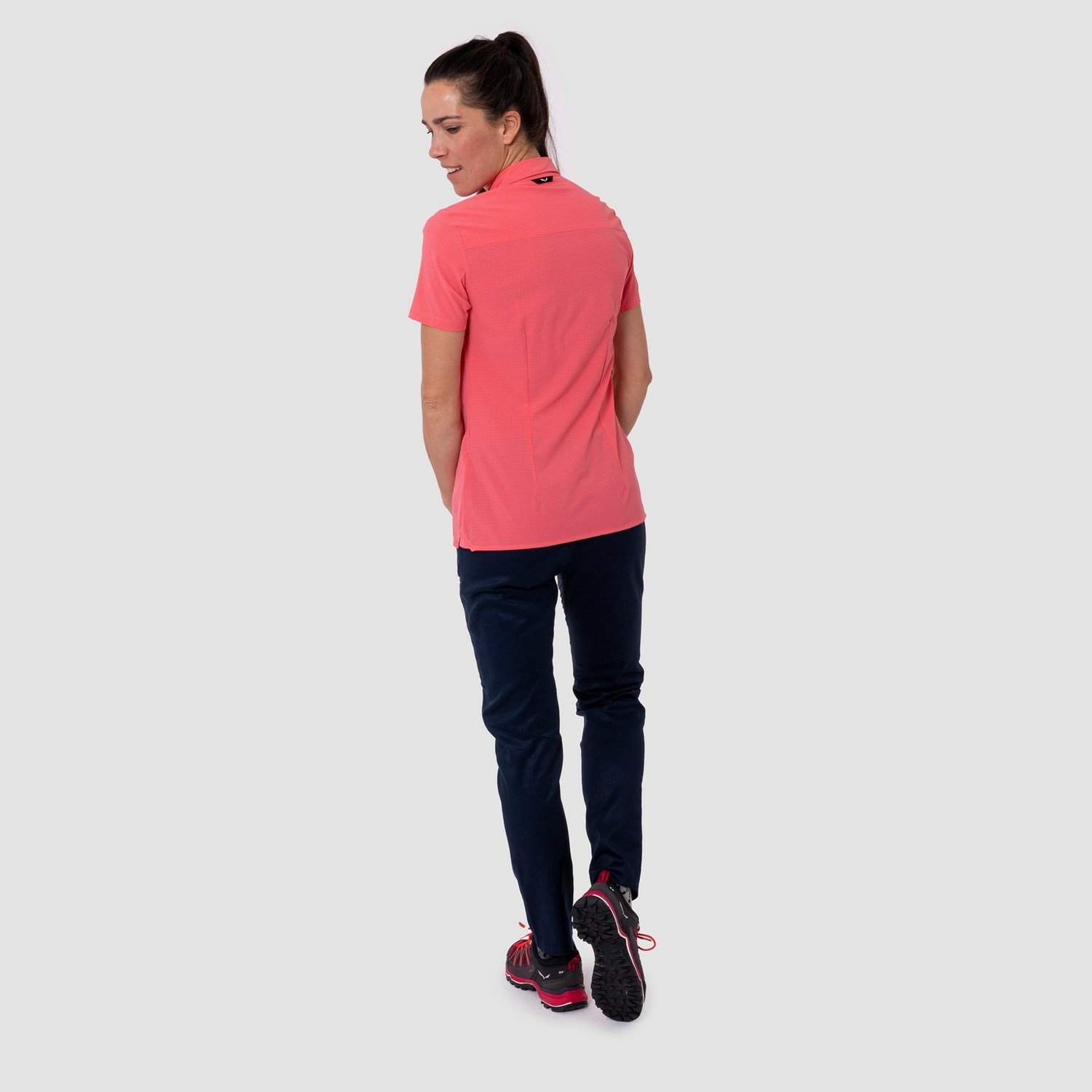 Camisas Manga Corta Salewa Puez Minicheck 2 Dry Mujer Rosas | UL6748302