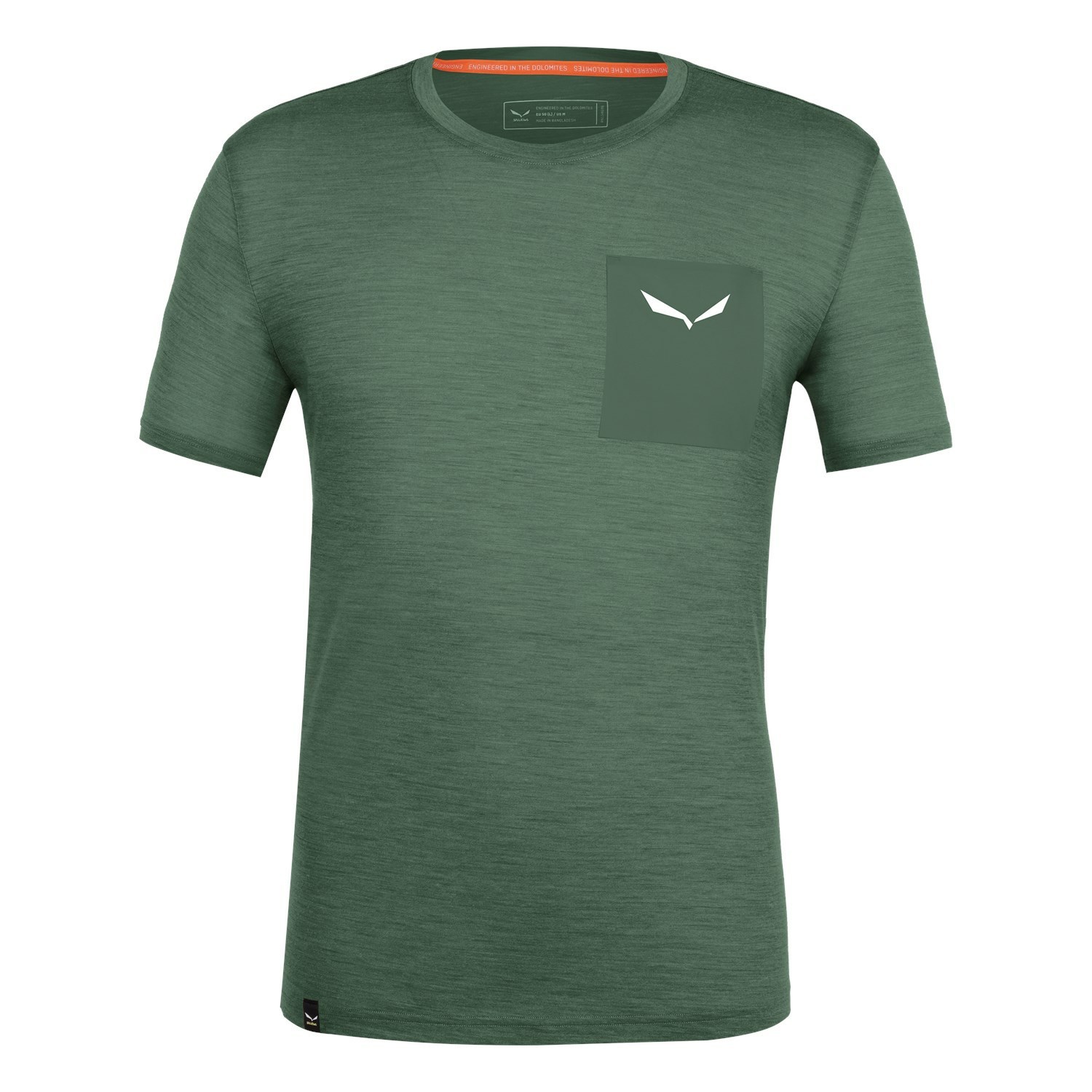 Camisas Manga Corta Salewa Pure Logo Pocket Merino T-Shirt Hombre Verde | JB4758960