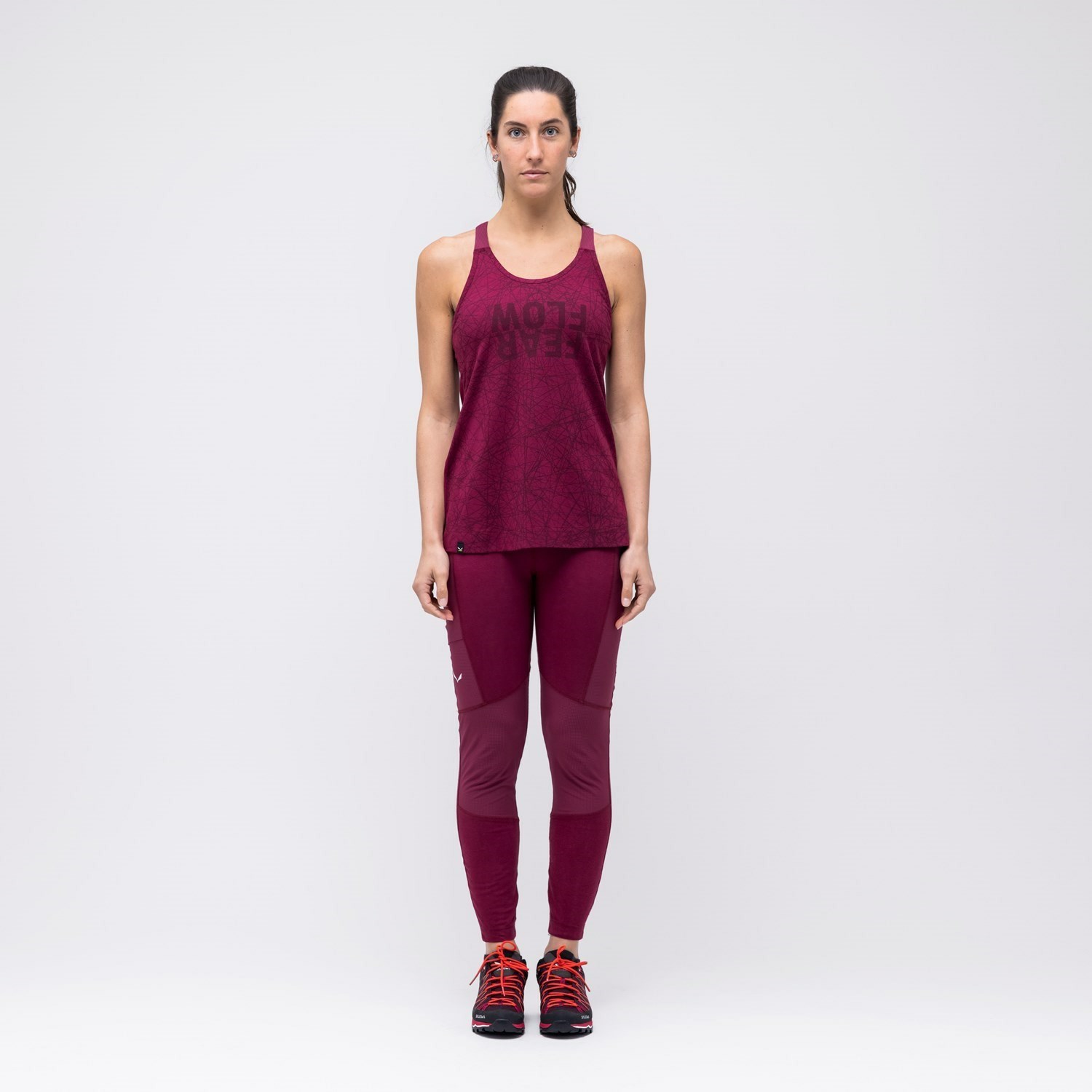 Camiseta Salewa Alpine Hemp Print Tanktop Mujer Rojas | LD7028649