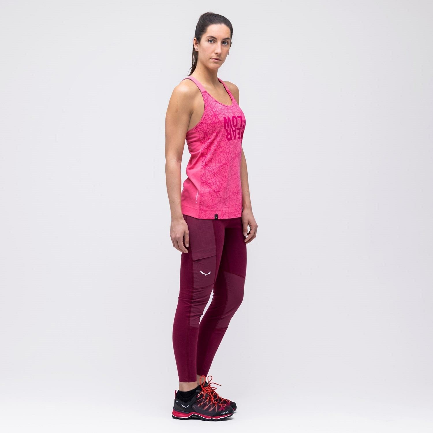 Camiseta Salewa Alpine Hemp Print Tanktop Mujer Rosas | TQ2951830