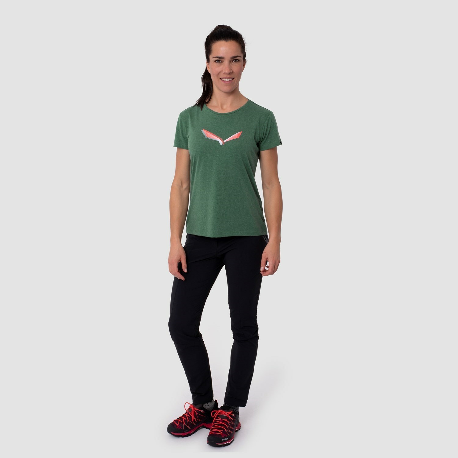 Camiseta Salewa Lines Graphic Dry Mujer Verde | KR2681059