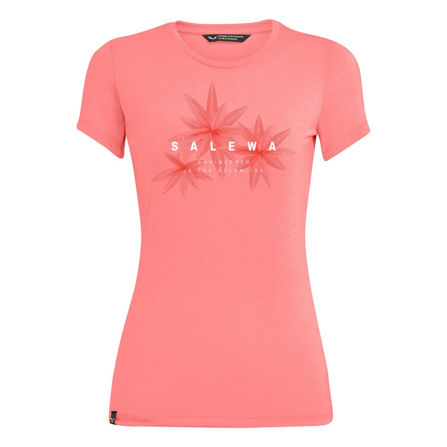 Camiseta Salewa Lines Graphic Dry Mujer Rosas | KU0673125