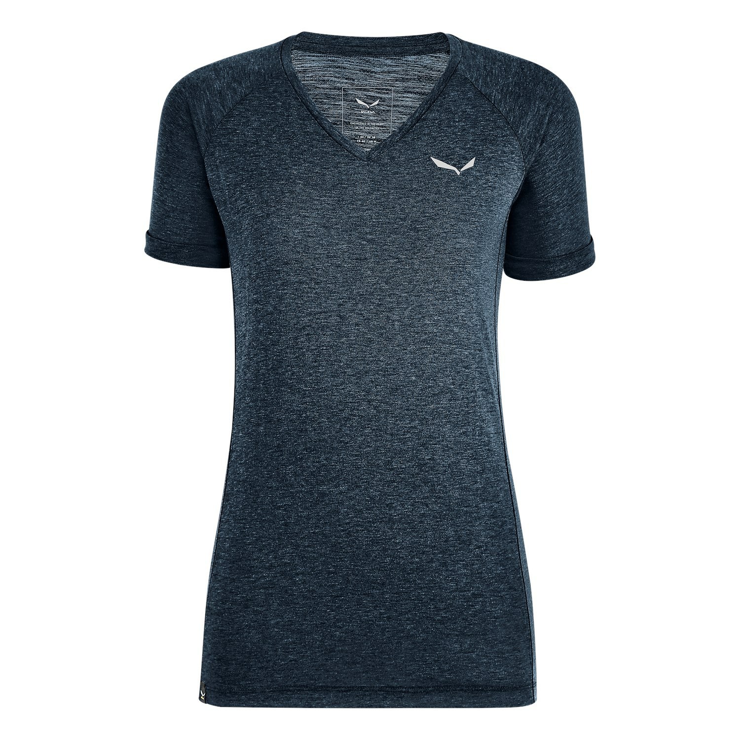 Camiseta Salewa Puez Melange Dry V-Neck Mujer Azul Marino | UK2790843