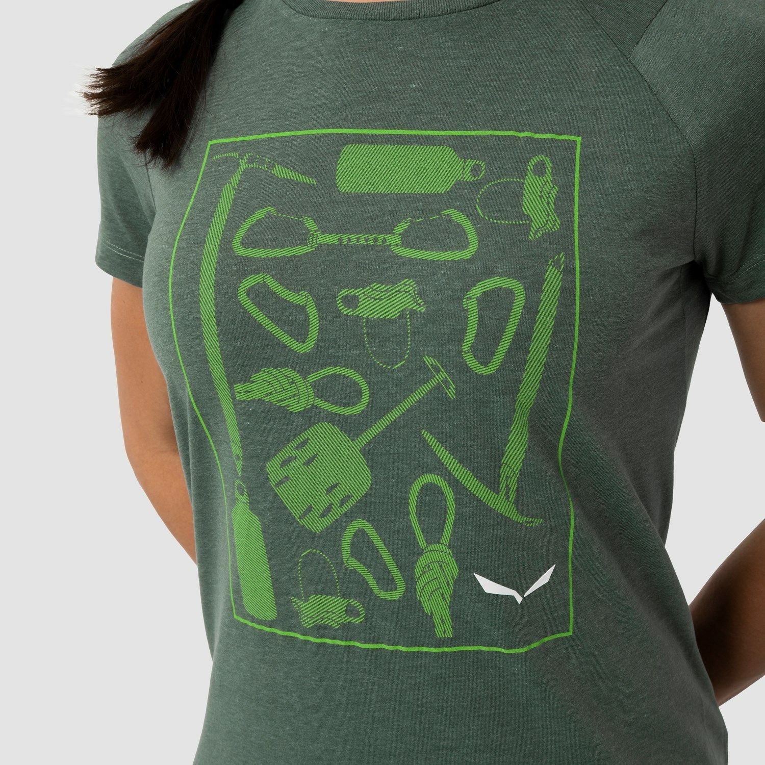 Camiseta Salewa Pure Box Dryton Mujer Verde | DI3502617