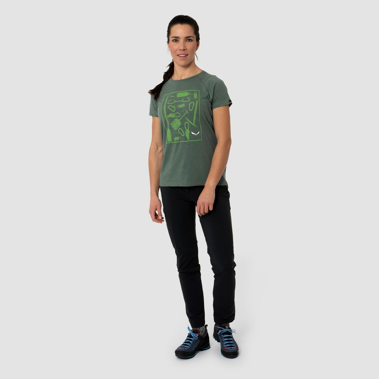 Camiseta Salewa Pure Box Dryton Mujer Verde | DI3502617