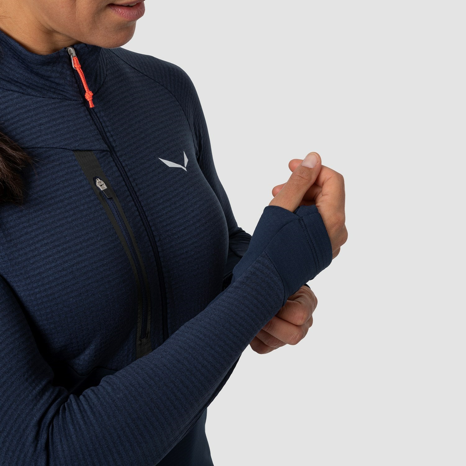 Capa Base De Manga Larga Salewa Vajolet Polarlite Responsive Half Zip Fleece Mujer Azul Marino | AW6807914