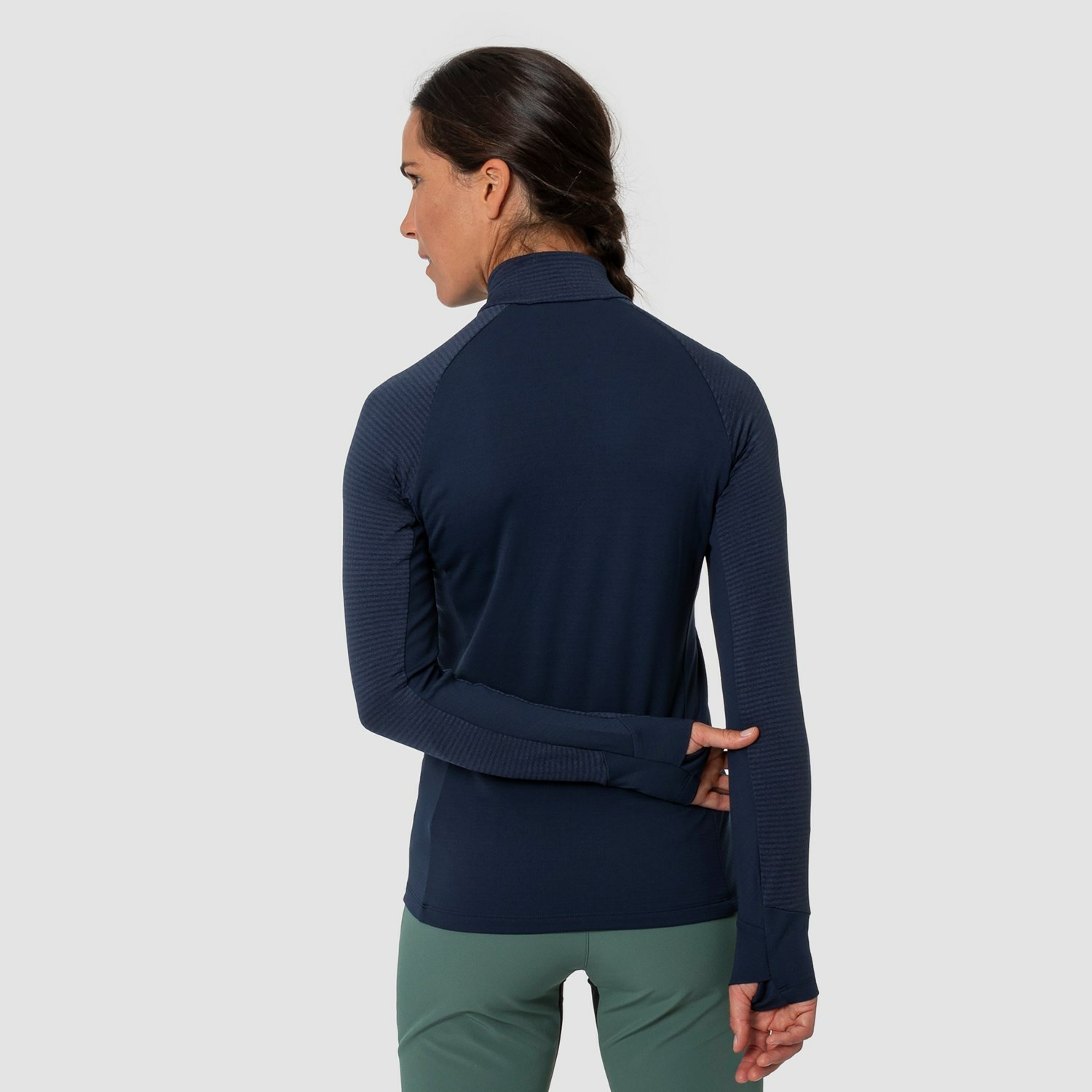 Capa Base De Manga Larga Salewa Vajolet Polarlite Responsive Half Zip Fleece Mujer Azul Marino | AW6807914