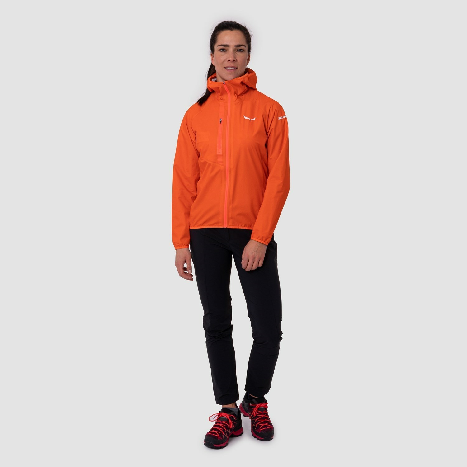 Chaqueta Impermeable Salewa Puez Light Powertex Mujer Naranjas | UZ1906832