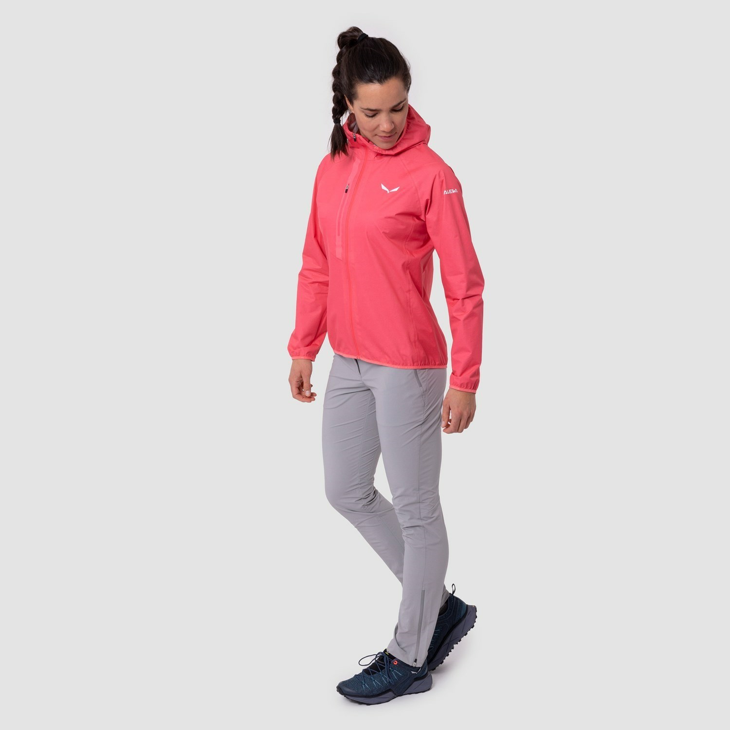 Chaqueta Impermeable Salewa Puez Light Powertex Mujer Rosas | VC7823609