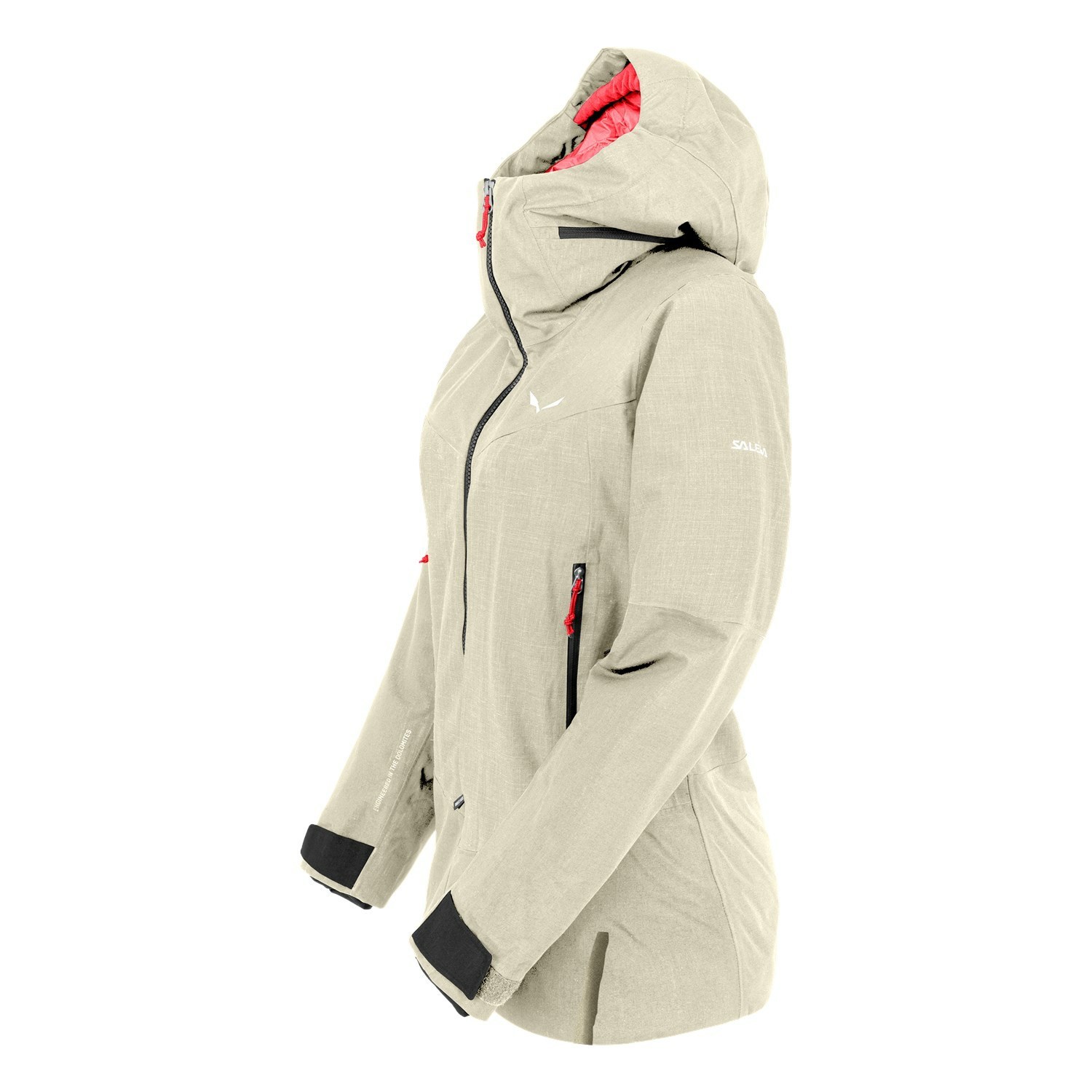 Chaqueta Impermeable Salewa Sella 2 Layers Powertex Tirolwool® Responsive Mujer Beige | RK3502948