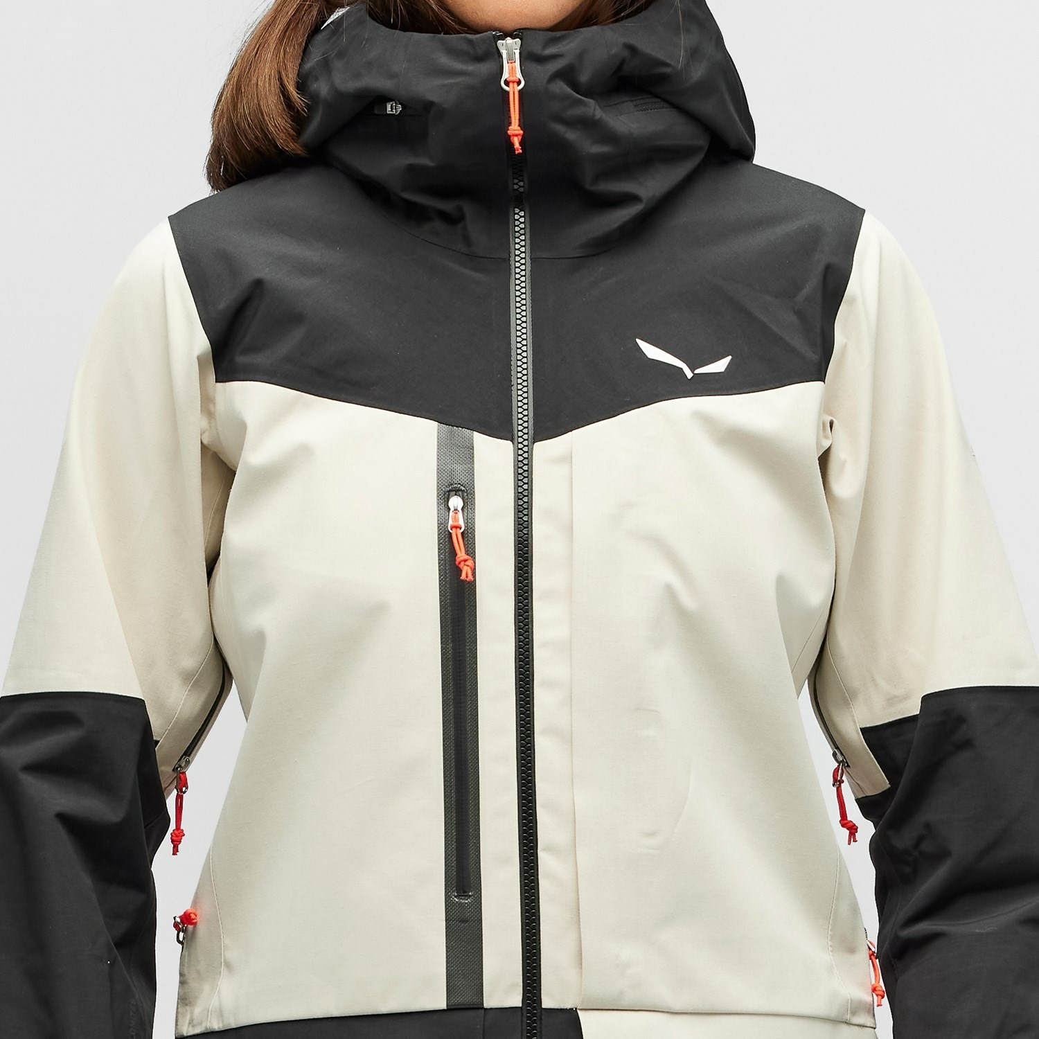 Chaqueta Impermeable Salewa Sella Ski 3 Layers Powertex Responsive Mujer Beige Negras | FI9056827