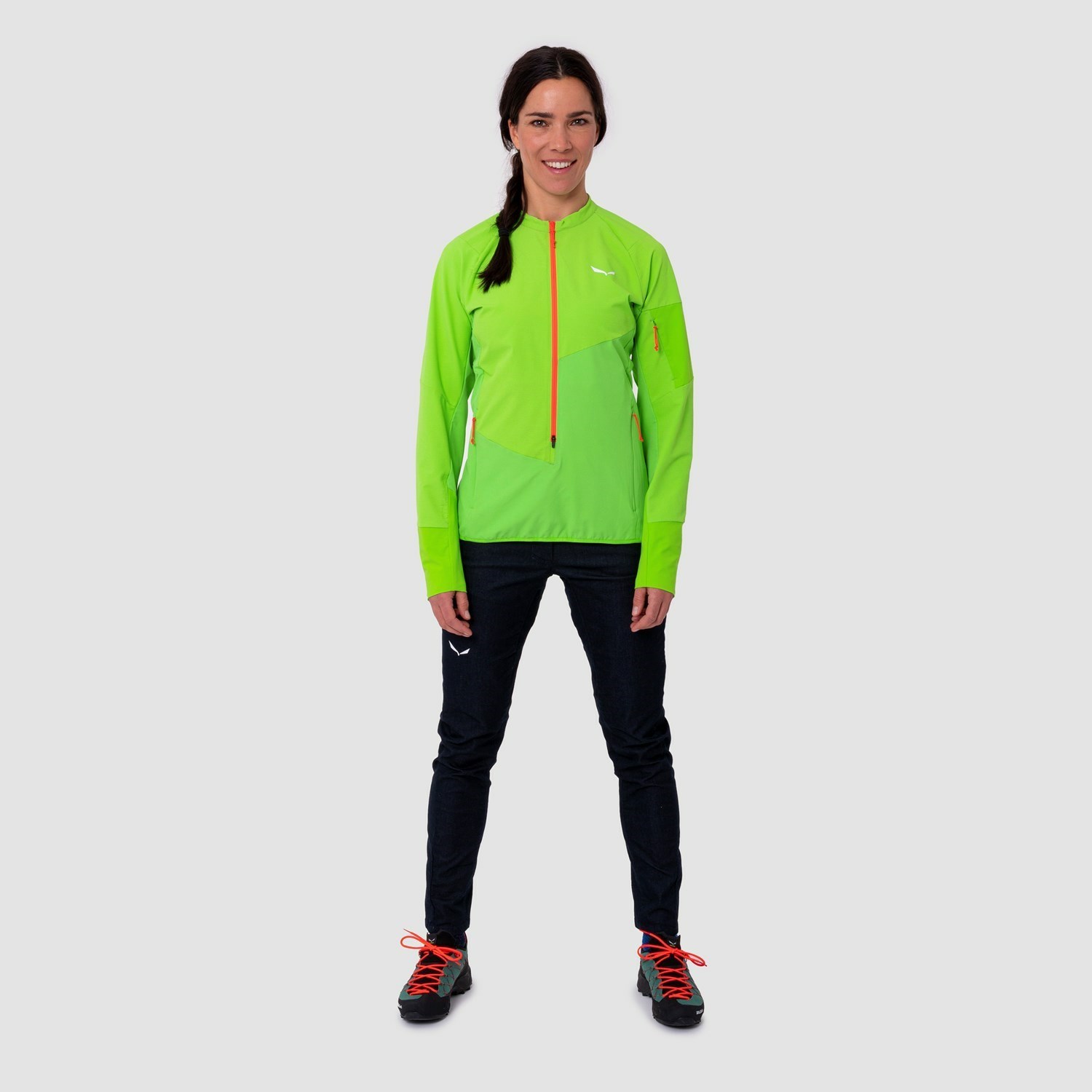 Chaqueta Softshell Salewa Agner Durastretch Anorak Mujer Verde | JY2160493