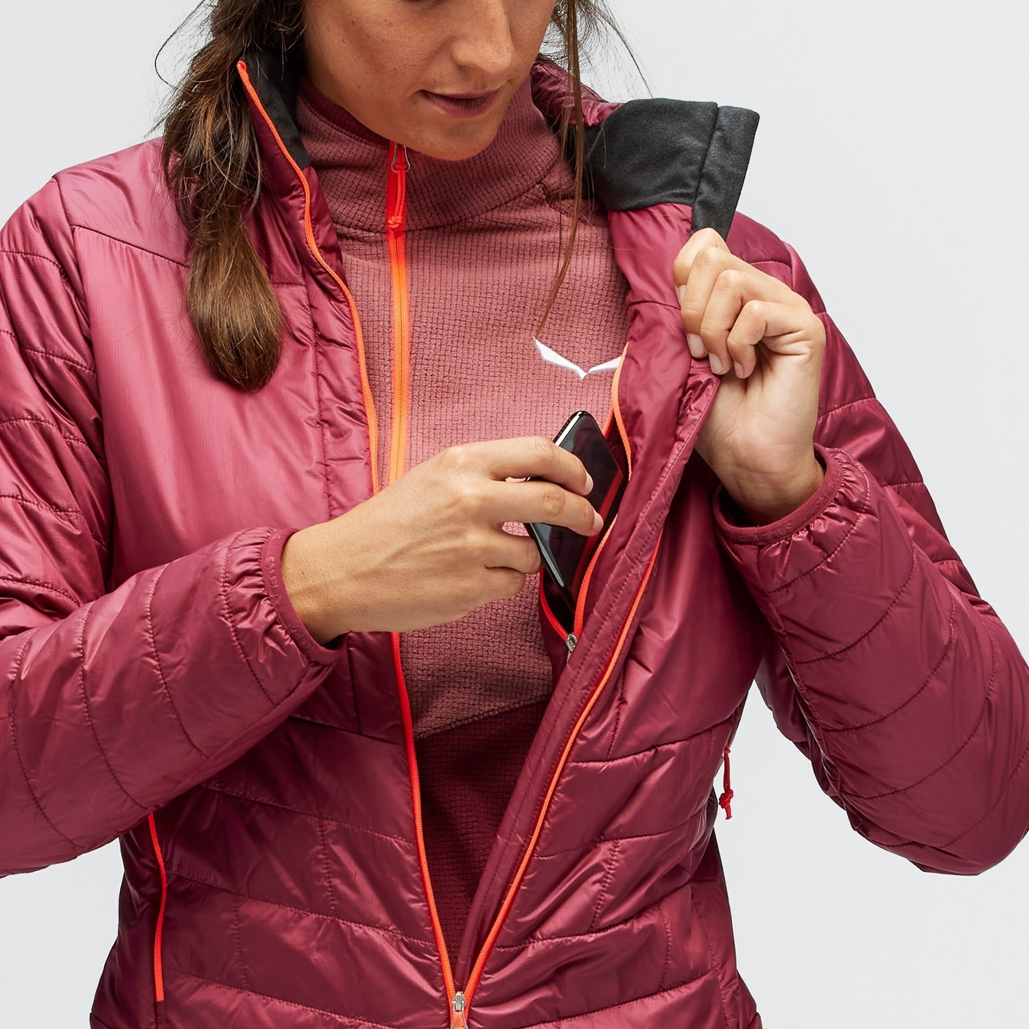 Chaqueta Softshell Salewa Nemesis TirolWool Chaquetas Mujer Rojas | LI5419820