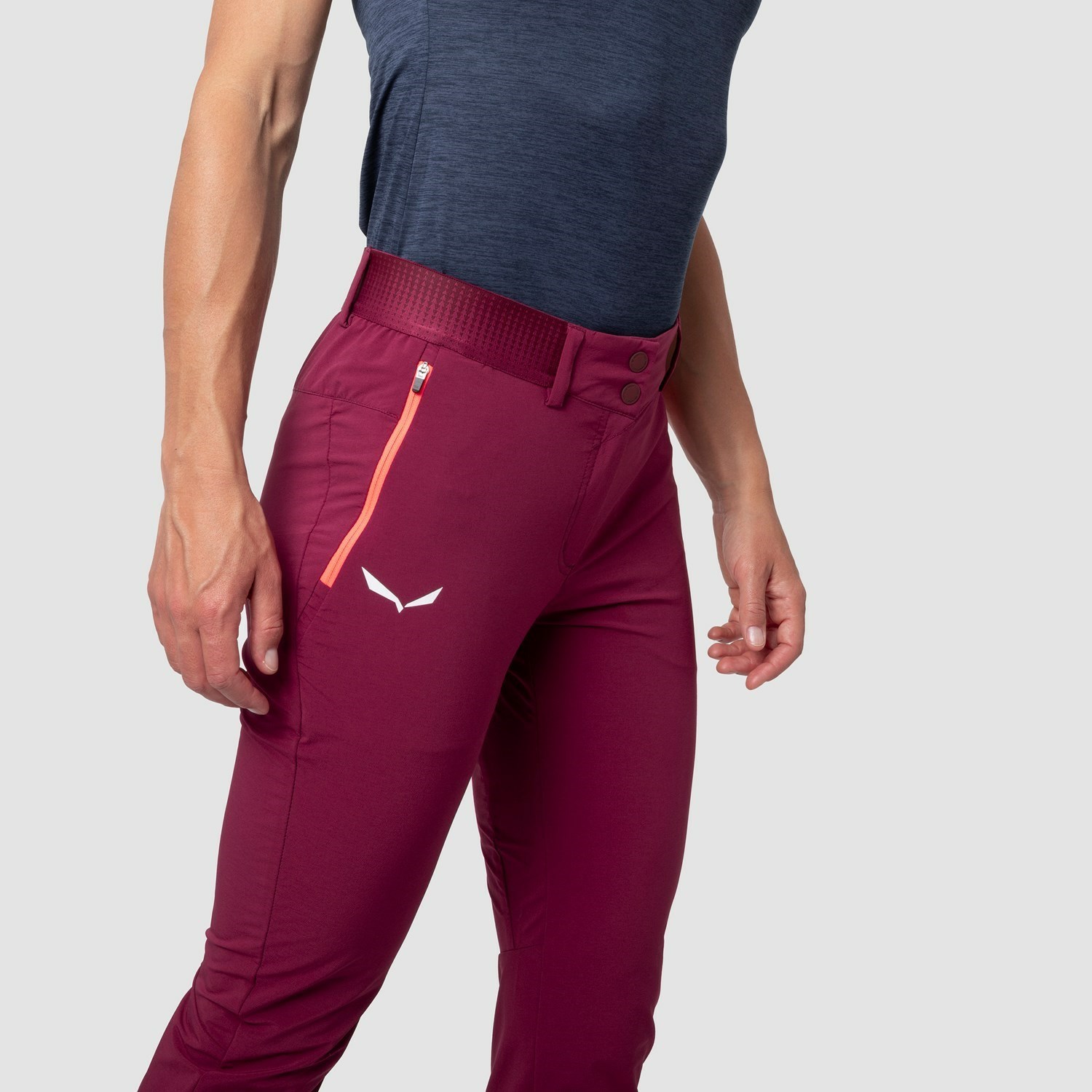 Pantalon Softshell Salewa Pedroc 3 Durastretch Mujer Rojas | HU3406852