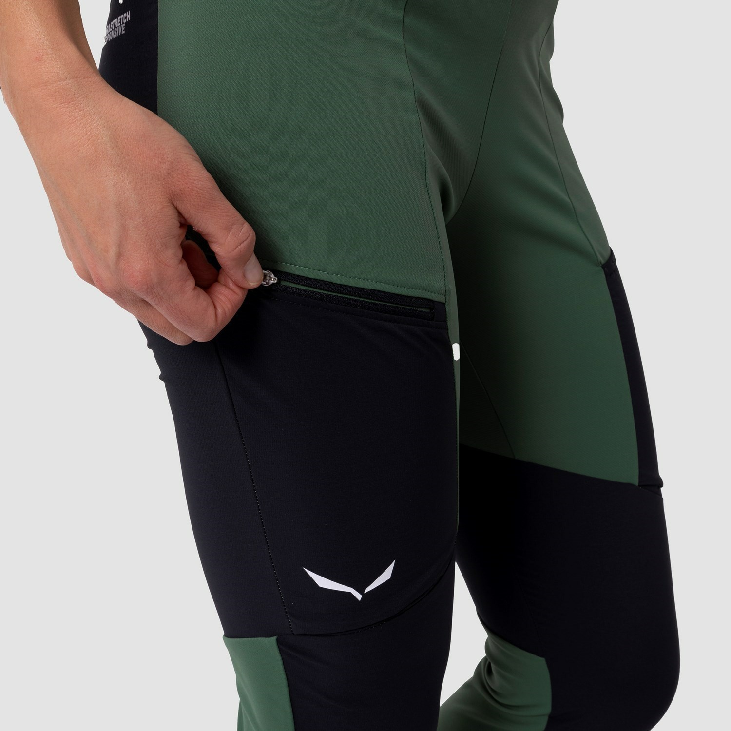 Pantalon Softshell Salewa Puez Dry Responsive Cargo Tights Mujer Verde Negras | BL3675281