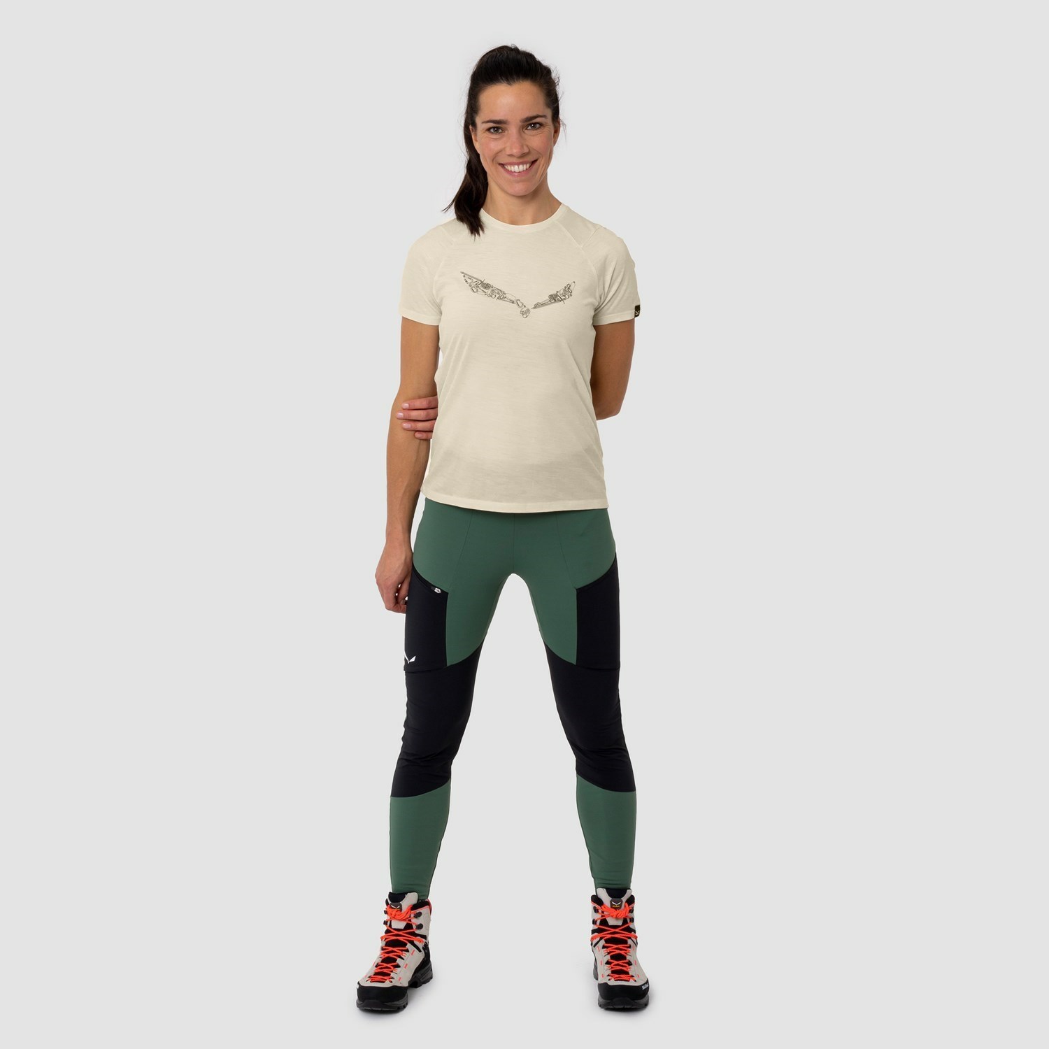 Pantalon Softshell Salewa Puez Dry Responsive Cargo Tights Mujer Verde Negras | BL3675281