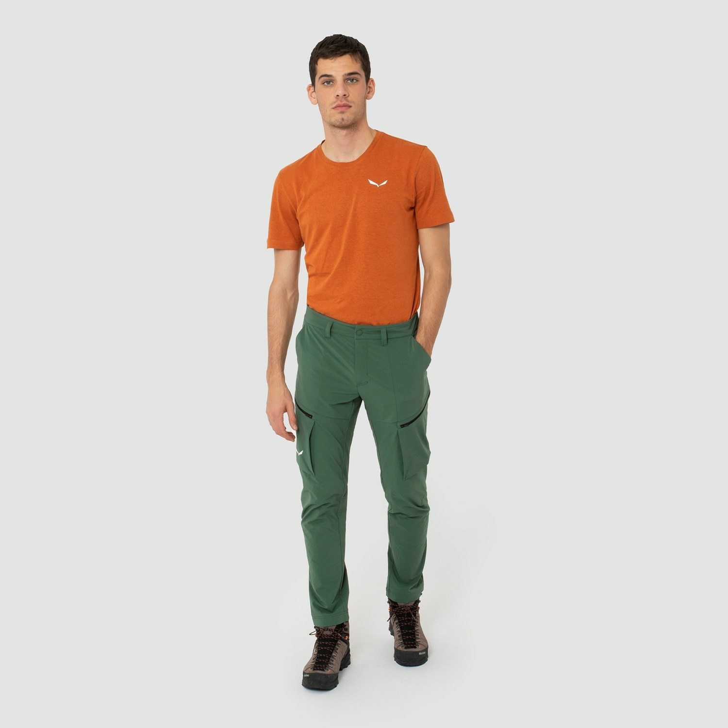 Pantalon Softshell Salewa Puez Durastretch Cargo Man Hombre Verde | YW6478193