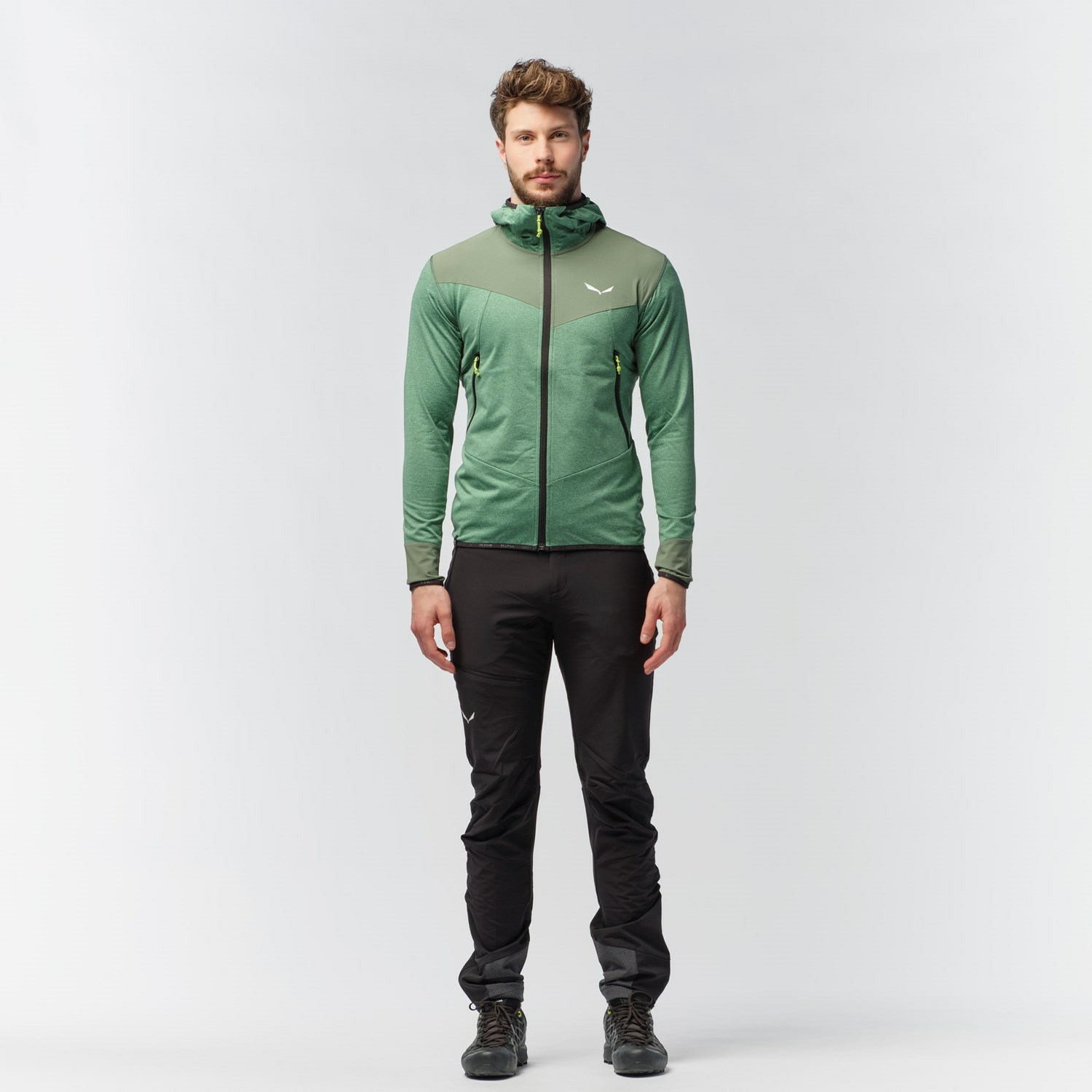 Sudadera Con Capucha Salewa Agner Híbrido Polarlite Durastretch Encapuchado Chaquetas Hombre Verde | EO1394057