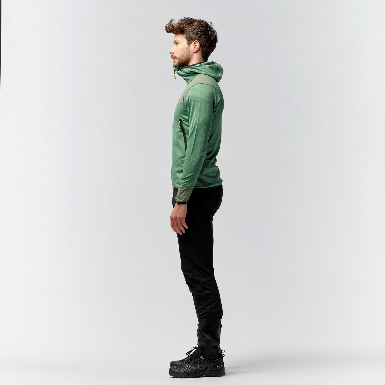 Sudadera Con Capucha Salewa Agner Híbrido Polarlite Durastretch Encapuchado Chaquetas Hombre Verde | EO1394057