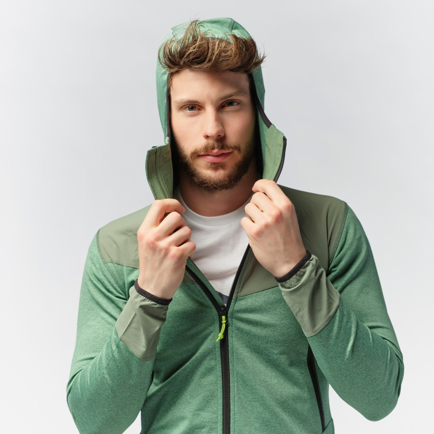 Sudadera Con Capucha Salewa Agner Híbrido Polarlite Durastretch Encapuchado Chaquetas Hombre Verde | EO1394057