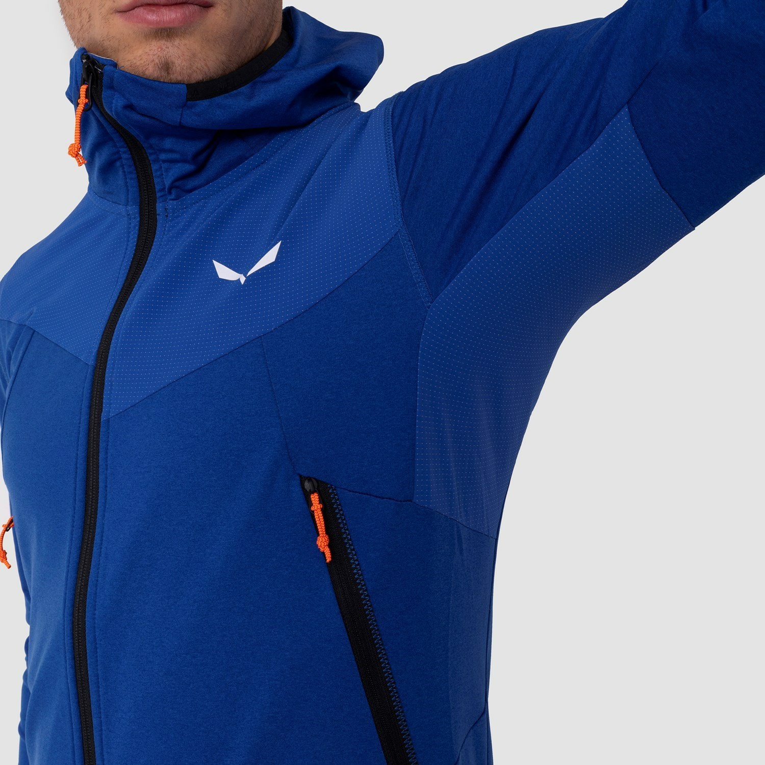 Sudadera Con Capucha Salewa Agner Híbrido Polarlite Durastretch Encapuchado Chaquetas Hombre Azules | OB1025487