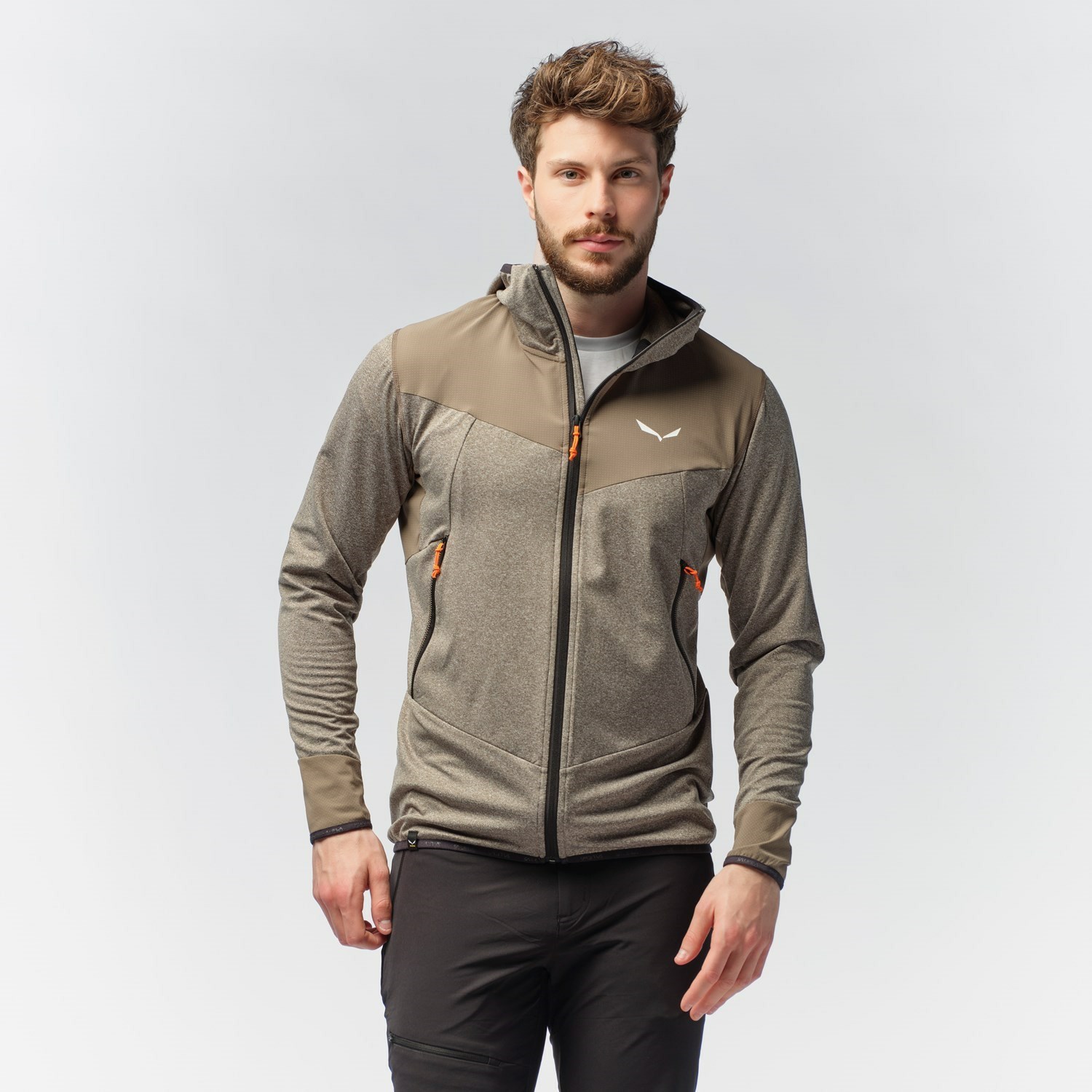 Sudadera Con Capucha Salewa Agner Híbrido Polarlite Durastretch Encapuchado Chaquetas Hombre Marrones | XW2567348