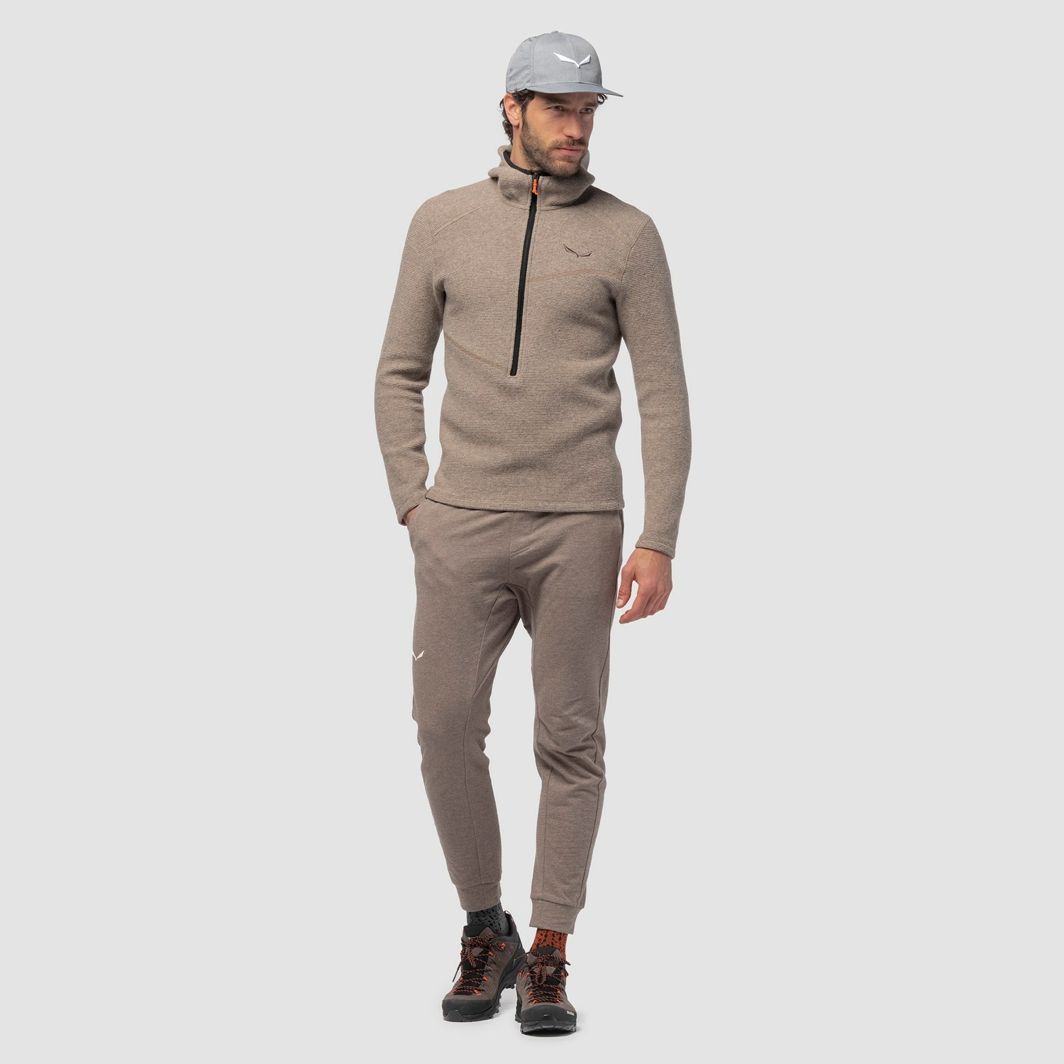 Sudadera Con Capucha Salewa Fanes Sarner Half Zip Hoodie Hombre Marrones | TX8469325