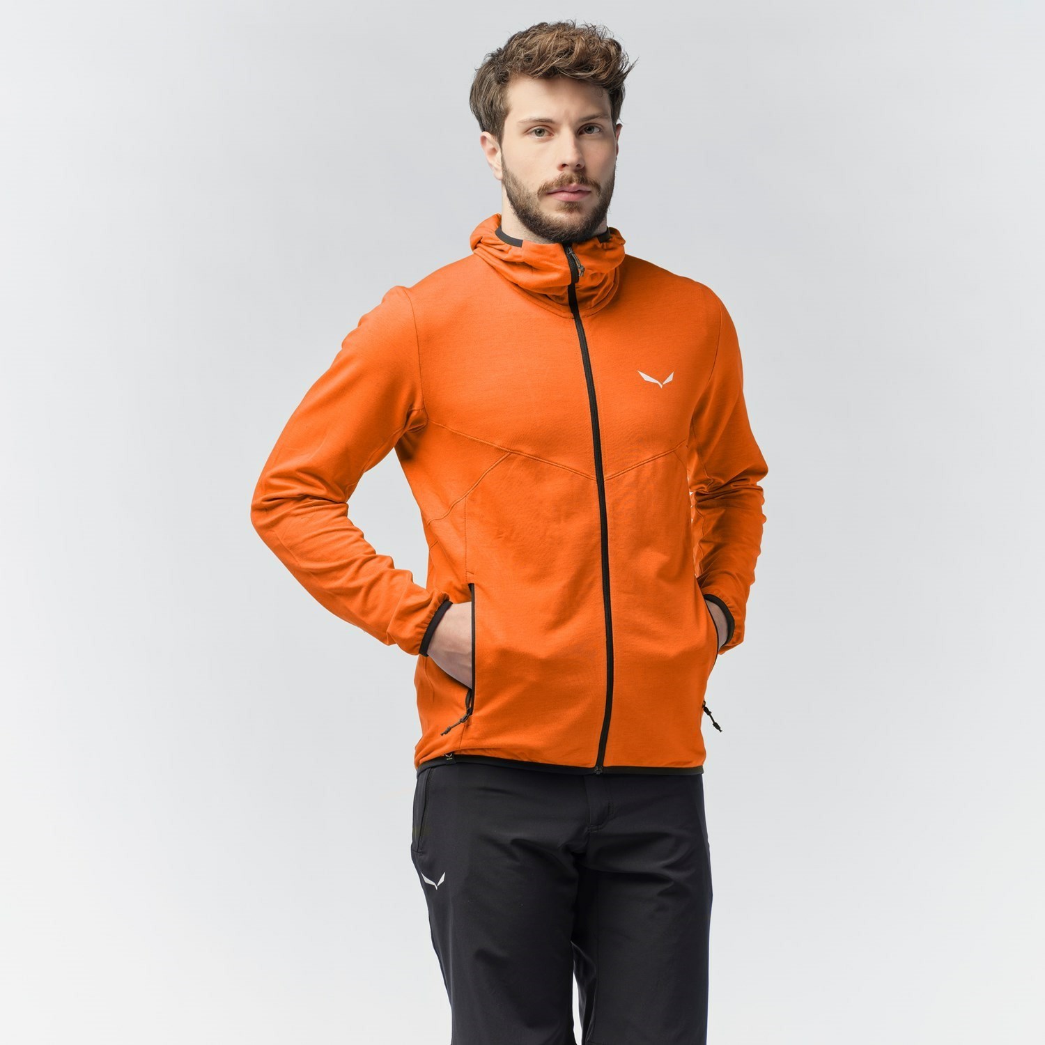 Sudadera Con Capucha Salewa Light Micro Polarlite Full Zip Encapuchado Chaquetas Hombre Naranjas | JM8753469