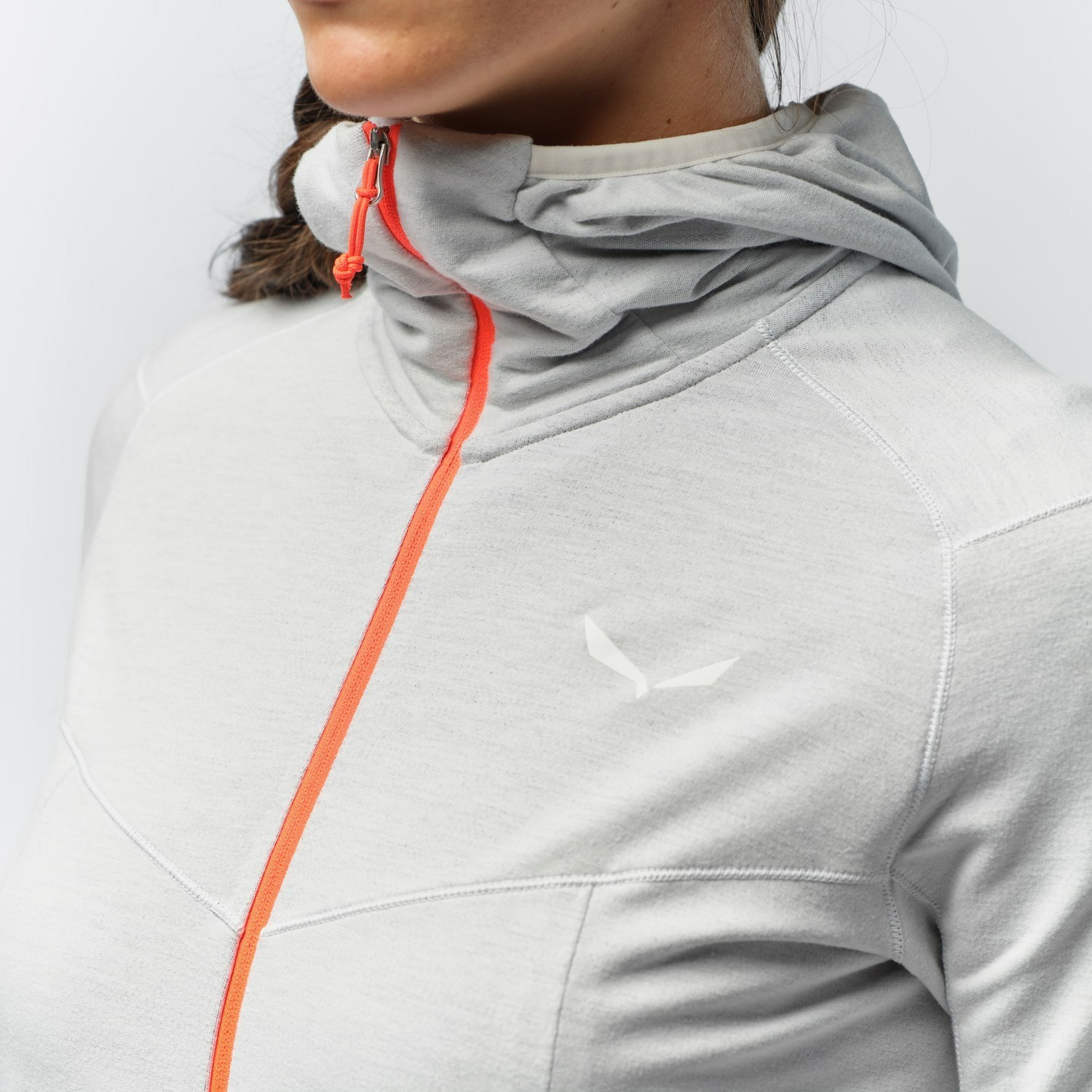 Sudadera Con Capucha Salewa Light Micro Polarlite Full Zip Encapuchado Chaquetas Mujer Gris | PV5182479