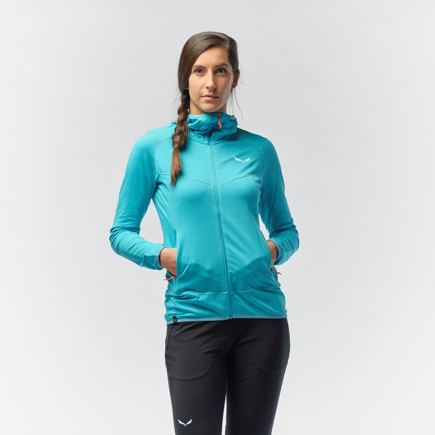 Sudadera Con Capucha Salewa Light Micro Polarlite Full Zip Encapuchado Chaquetas Mujer Azules | UO4708256