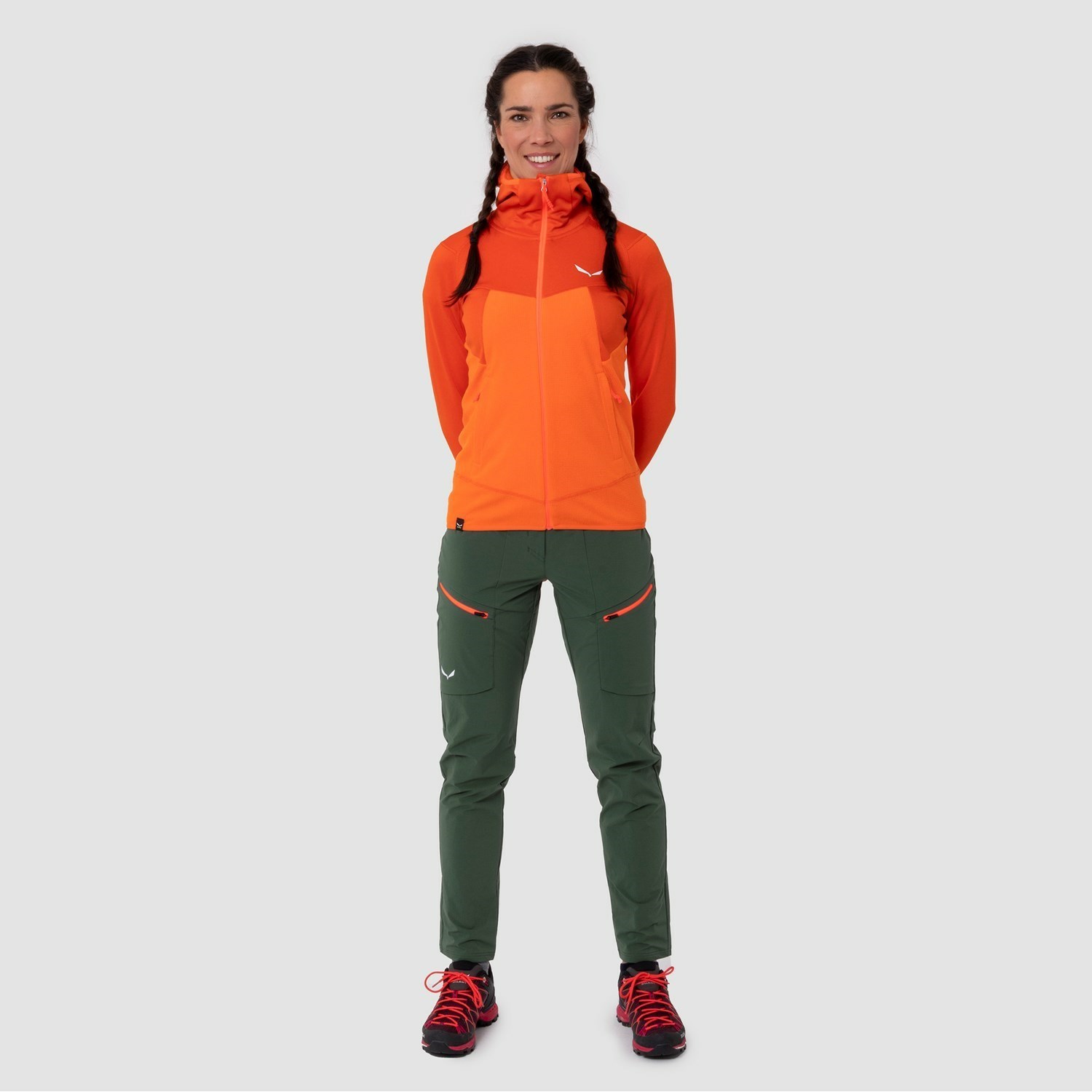 Sudadera Con Capucha Salewa Puez Híbrido Polarlite Encapuchado Chaquetas Mujer Naranjas | TJ9650781