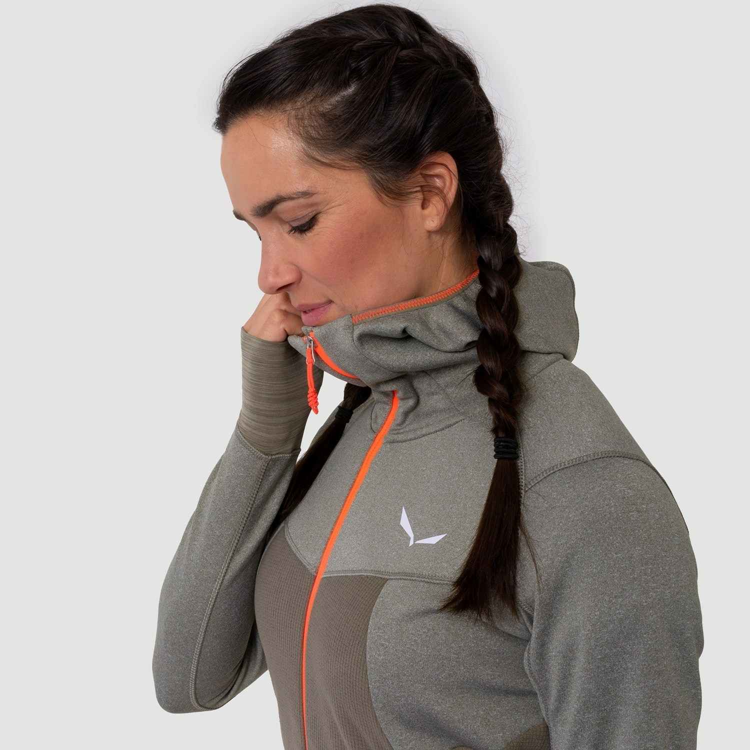 Sudadera Con Capucha Salewa Puez Híbrido Polarlite Encapuchado Chaquetas Mujer Marrones | TS1943827