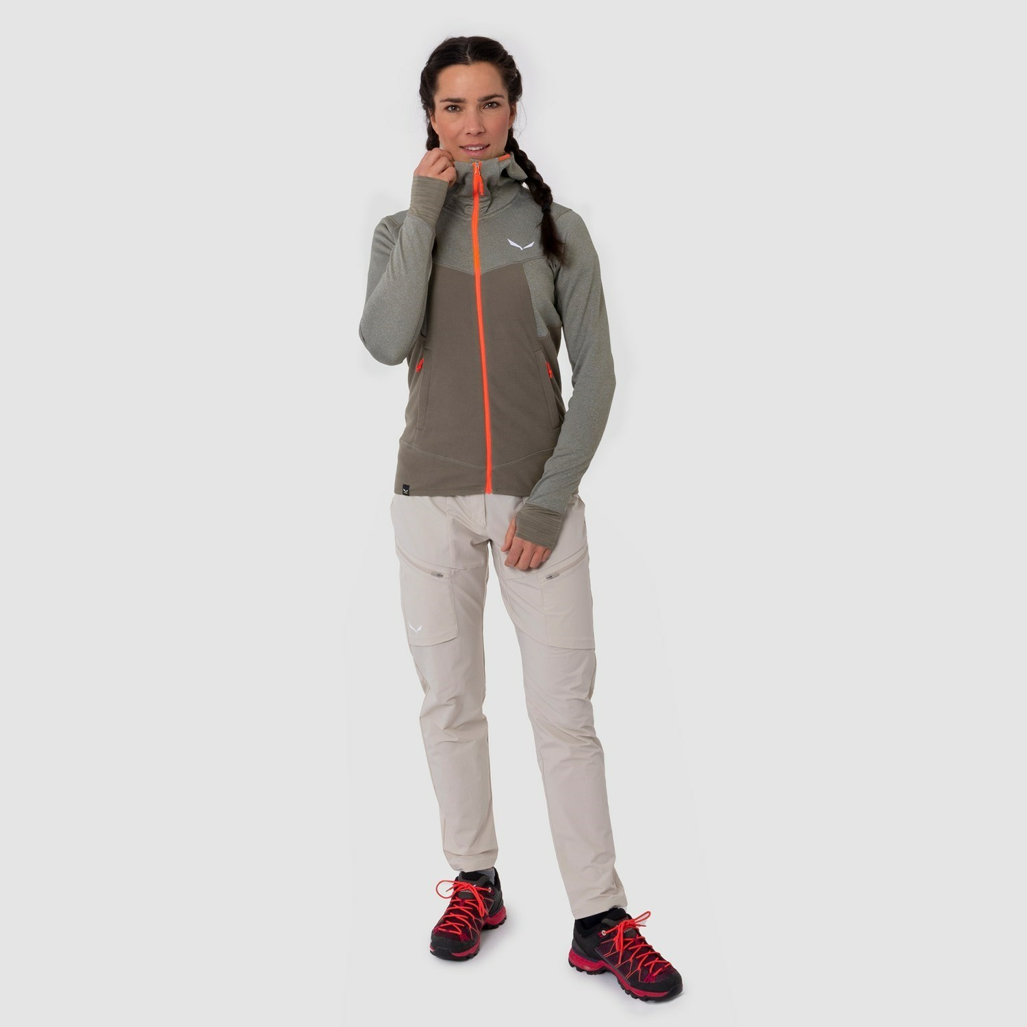 Sudadera Con Capucha Salewa Puez Híbrido Polarlite Encapuchado Chaquetas Mujer Marrones | TS1943827