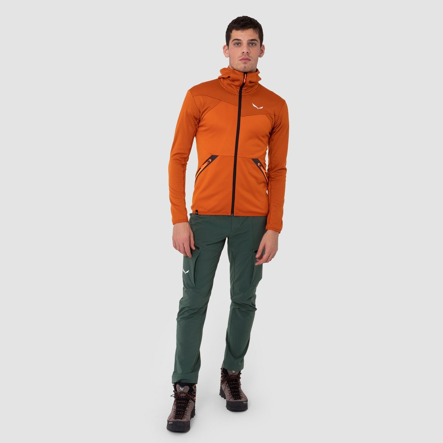 Sudadera Con Capucha Salewa Puez Melange Polarlite Encapuchado Chaquetas Hombre Naranjas | CM4597632