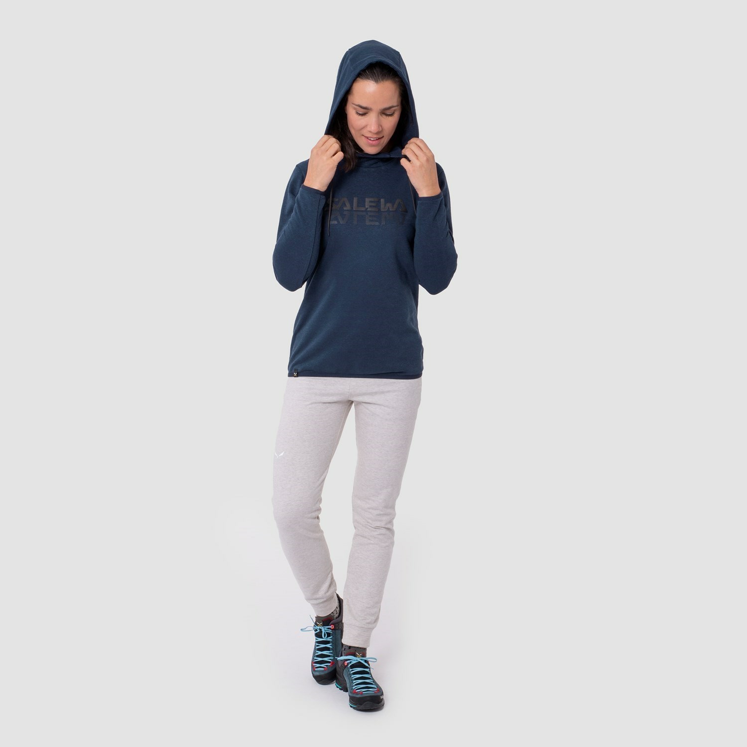 Sudadera Con Capucha Salewa Pure Hemp Logo Hoodie Mujer Azul Marino | CI1723849