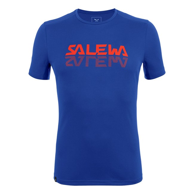 Camisas Manga Corta Salewa Deportivo Graphic Dry T-shirt Hombre Azules | VI1546832