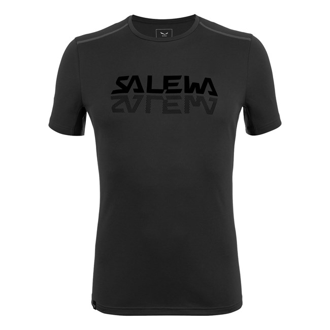 Camisas Manga Corta Salewa Deportivo Graphic Dry T-shirt Hombre Negras | VT1206753