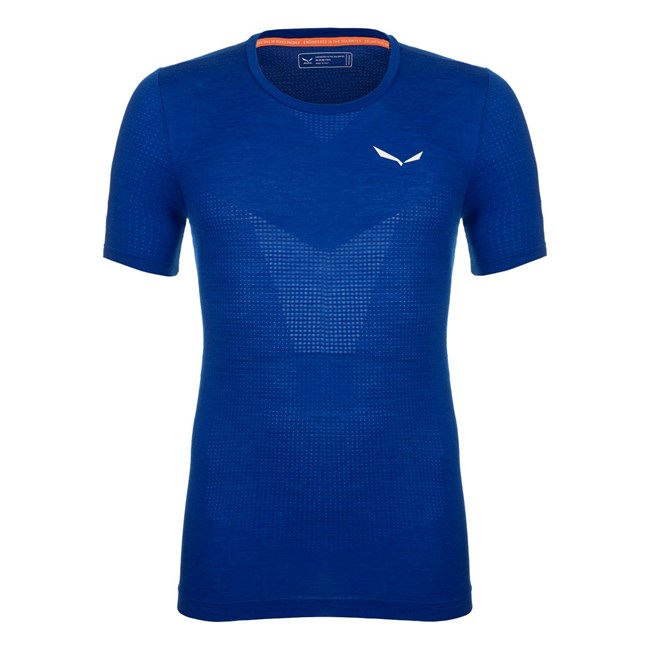 Camisas Manga Corta Salewa Pedroc Merino Responsive Seamless T-Shirt Hombre Azules | OR1349207