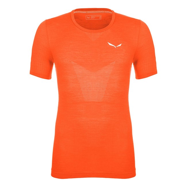 Camisas Manga Corta Salewa Pedroc Merino Responsive Seamless T-Shirt Hombre Naranjas | VB9426358