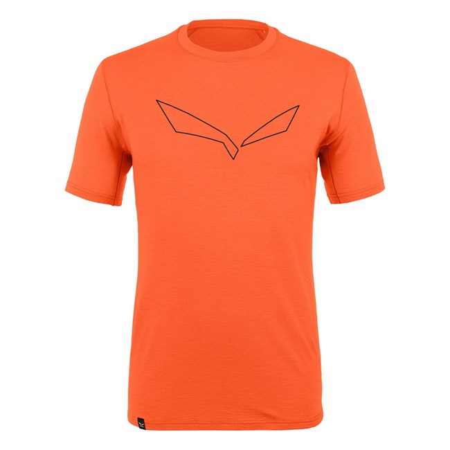 Camisas Manga Corta Salewa Pure Logo Alpine Merino Responsive T-Shirt Hombre Naranjas | HX9260145