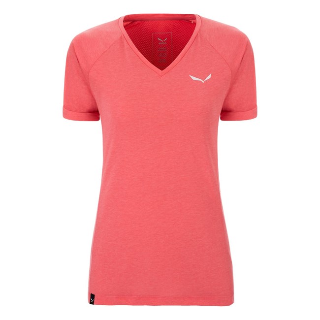 Camiseta Salewa Puez Melange Dry V-Neck Mujer Rosas | MA5219347