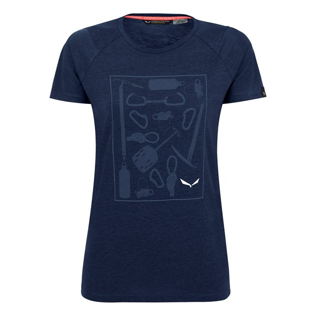 Camiseta Salewa Pure Box Dryton Mujer Azul Marino | TJ1579064