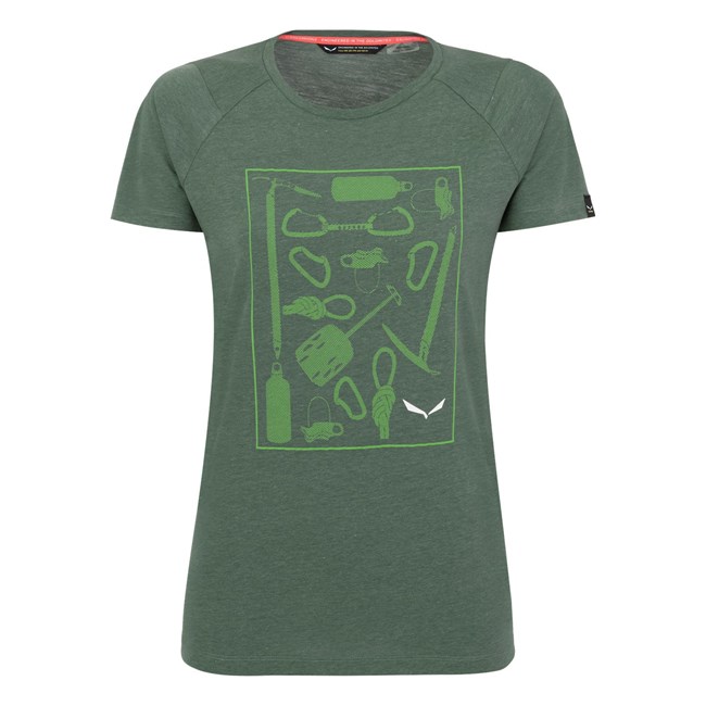 Camiseta Salewa Pure Box Dryton Mujer Verde | DI3502617