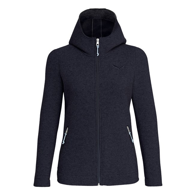 Chaqueta De Plumas Salewa Sarner 2L Wool Encapuchado Chaquetas Mujer Azul Marino | VE9618034