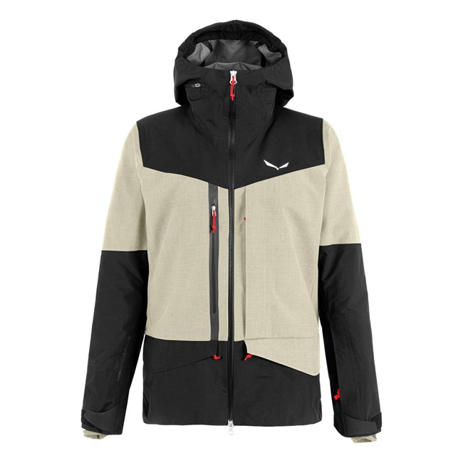 Chaqueta Impermeable Salewa Sella Ski 3 Layers Powertex Responsive Mujer Beige Negras | FI9056827