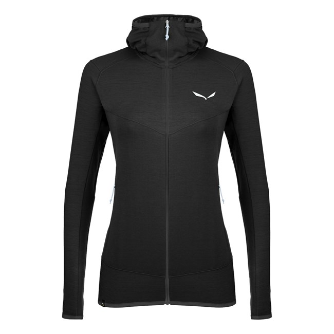 Sudadera Con Capucha Salewa Light Micro Polarlite Full Zip Encapuchado Chaquetas Mujer Negras | PK7316054