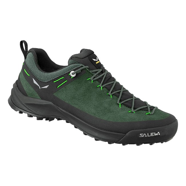 Zapatillas Trail Running Salewa Wildfire Cuero Hombre Verde Negras | VI9530214